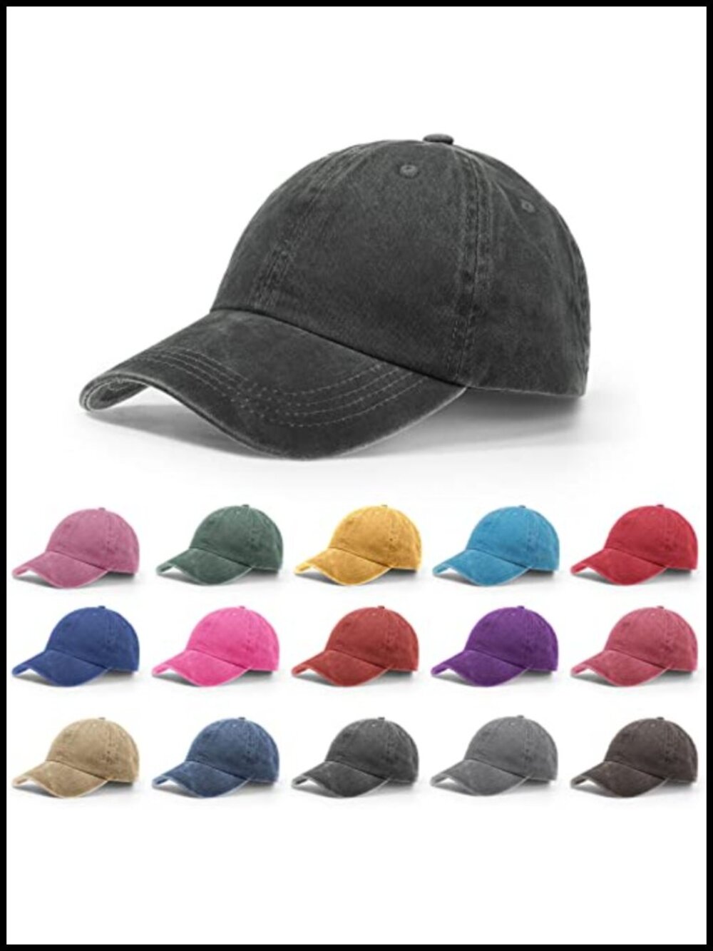 15 Pack Vintage Distressed Baseball Caps Adjustable Unisex Outdoor Hats